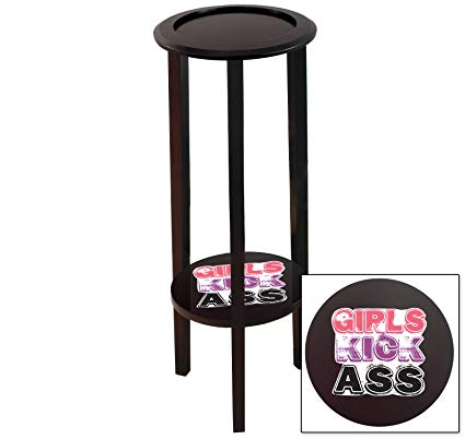 The Furniture Cove New Cappuccino/Espresso Finish End Table featuring Kick Ass Logo