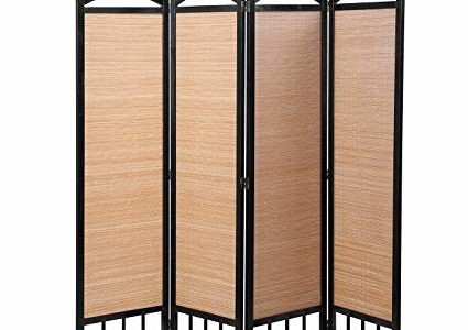 MyGift 4-Panel Woven Bamboo & Wood Framed Folding Room Divider Screen, Beige Review
