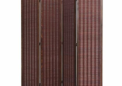Deluxe Brown Natural Woven Design Bamboo 4 Panel Folding Room Divider / Portable Privacy Screen – MyGift Review