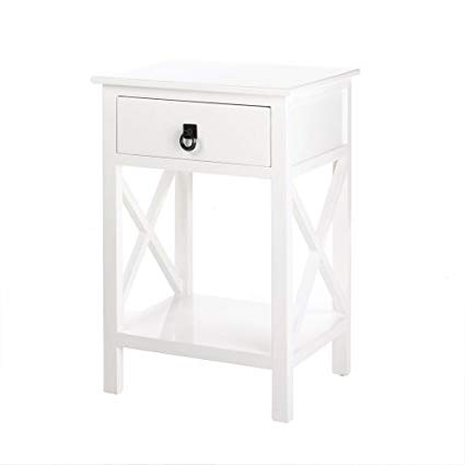 Koehler Home Decor White Glossy Side Table
