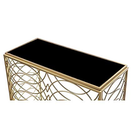 Convenience Concepts Gold Coast Tranquility Console Table, Gold / Black Glass