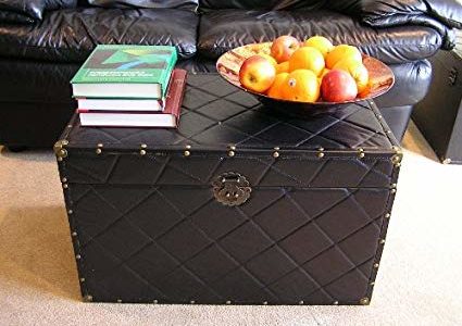 Black Faux Leather Chest Wooden Steamer Trunk – Large Trunk Review
