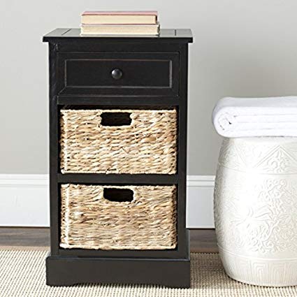 Safavieh American Homes Collection Carrie Distressed Black Side Storage Side Table