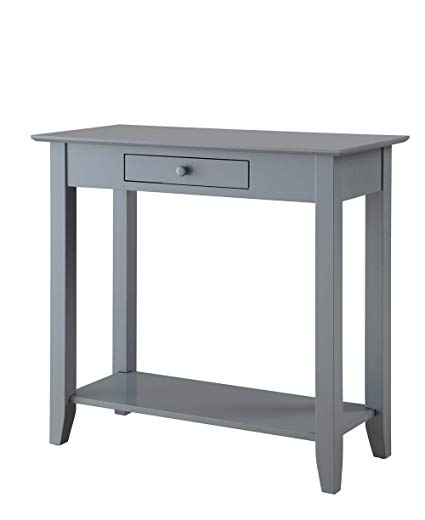 Convenience Concepts American Heritage Hall Table with Drawer and Shelf, Gray