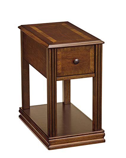 Ashley Furniture Signature Design - Breegin Contemporary Chair Side End Table - Rectangular - Brown Finish