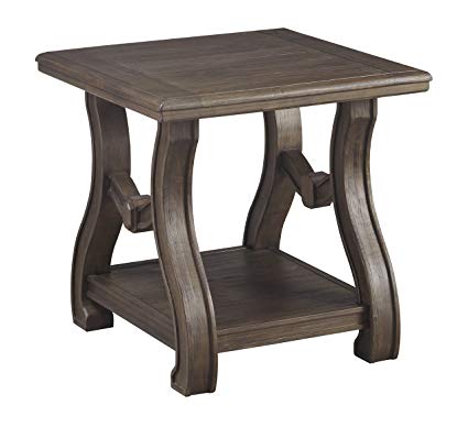 Ashley Furniture Signature Design - Tanobay Traditional Square End Table - Gray