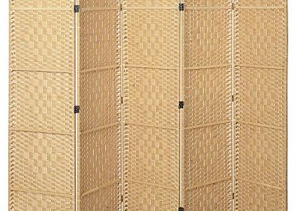 Handwoven Bamboo 5 Panel Partition Semi-Private Room Divider with Dual Hinges, Beige Review