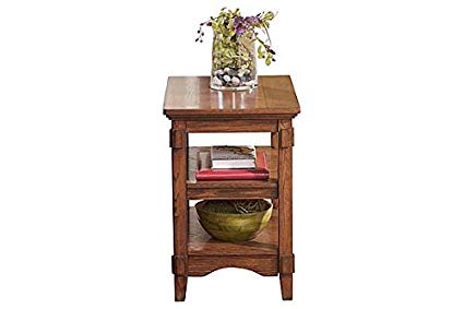 Ashley Furniture Signature Design - Cross Island Rustic Oak Chair Side End Table - Medium Brown