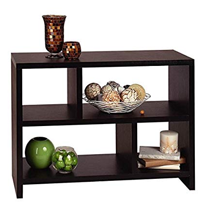 Bookcase Table Decor Furniture and Office Bookshelves for Entry Hall Sofa (Espresso)