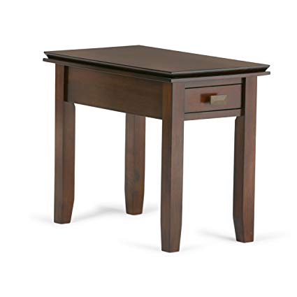 Simpli Home Artisan Solid Wood Narrow Side Table, Medium Auburn Brown