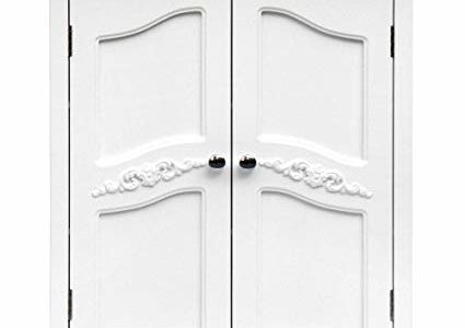 Attractive and Versailles 2-Door Exquisite Engraving Detailing Wall Cabinet, White Review