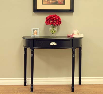 Frenchi Home Furnishing Console Sofa Table with Drawer, Black, None