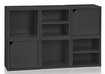 Way Basics 6 ​Modular 3​-​in​-​1 Shelf Connect Cube Storage System, Black Wood Grain (made from sustainable non-toxic zBoard paperboard) Review