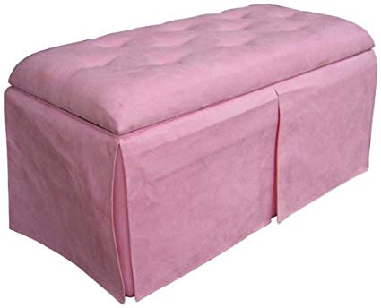 ORE International HB4249 Storage Bench with Two Ottomans, Pink
