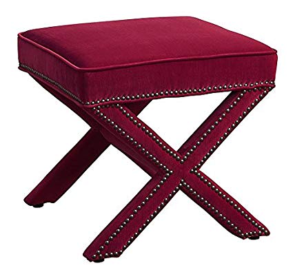 Tov Furniture Reese Velvet Ottoman, Pink