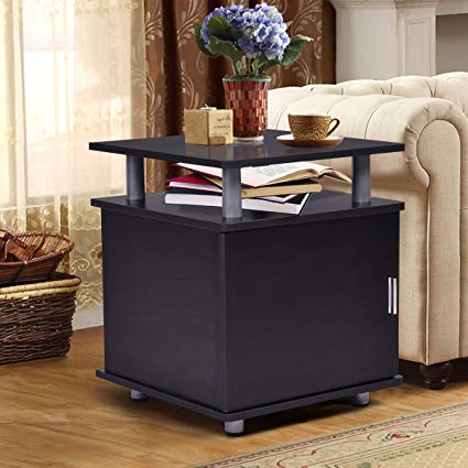 End Table Nightstand Accent Storage Cabinet Couch Side Living Room Furniture New