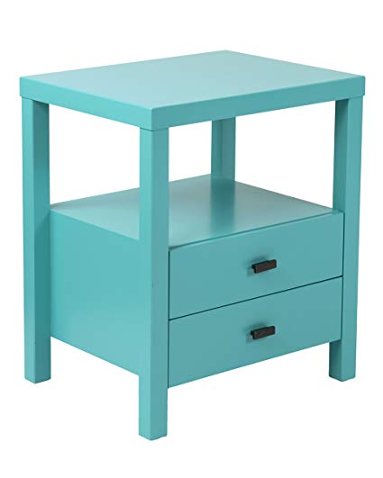 East At Main Westwood Acacia Wood Square Accent Table, Turquoise, (15