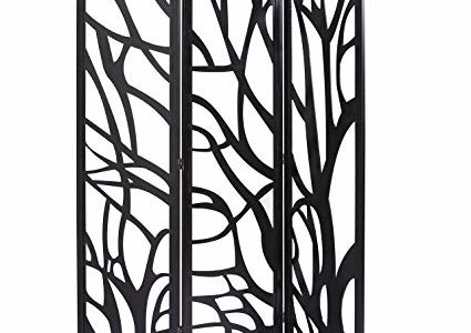 MyGift Wood Tree Silhouette 3 Panel Screen, Decorative Room Divider, Black Review