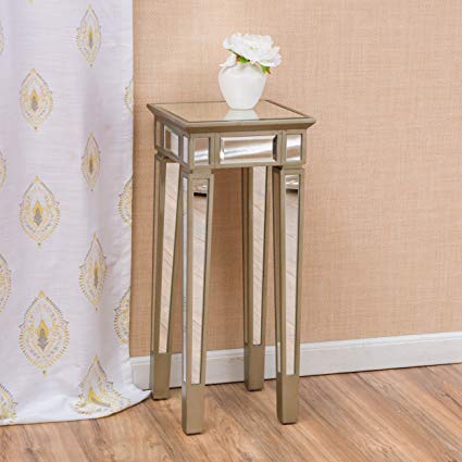 Great Deal Furniture Vaughn Silver Vintage Mirror End Table