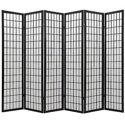 Coaster Oriental Style 4-Panel Room Screen Divider, Black Framed (Black, 6 Panel)