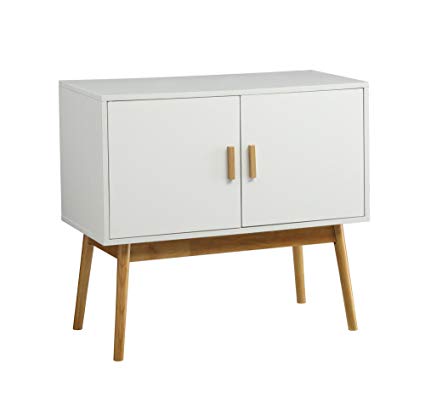 Convenience Concepts Oslo Console/Storage Cabinet, White/Woodgrain