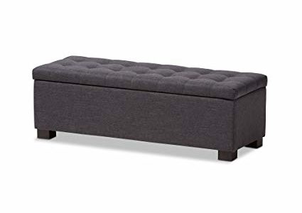 Baxton Studio Orillia Modern and Contemporary Dark Grey Fabric Upholstered Grid-Tufting Storage Ottoman Bench Review