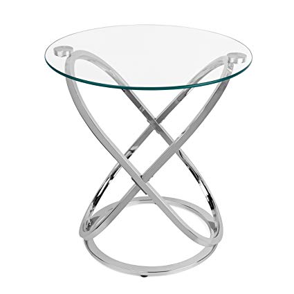 Danya B Tempered Glass Round End Table