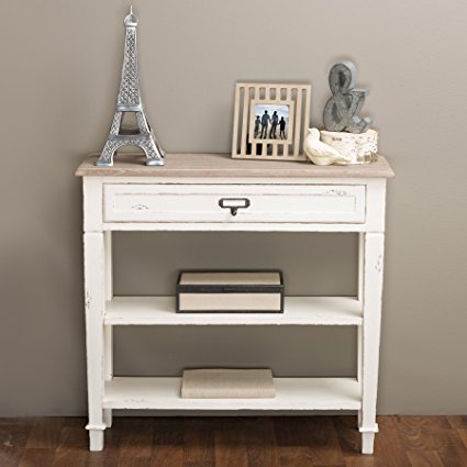 Baxton Studio Dauphine Traditional French 1-Drawer Accent Console Table, White